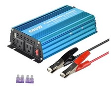 DC 12V to AC120V Pure Sine Wave Power Inverter with Dual sockets Output 600W
