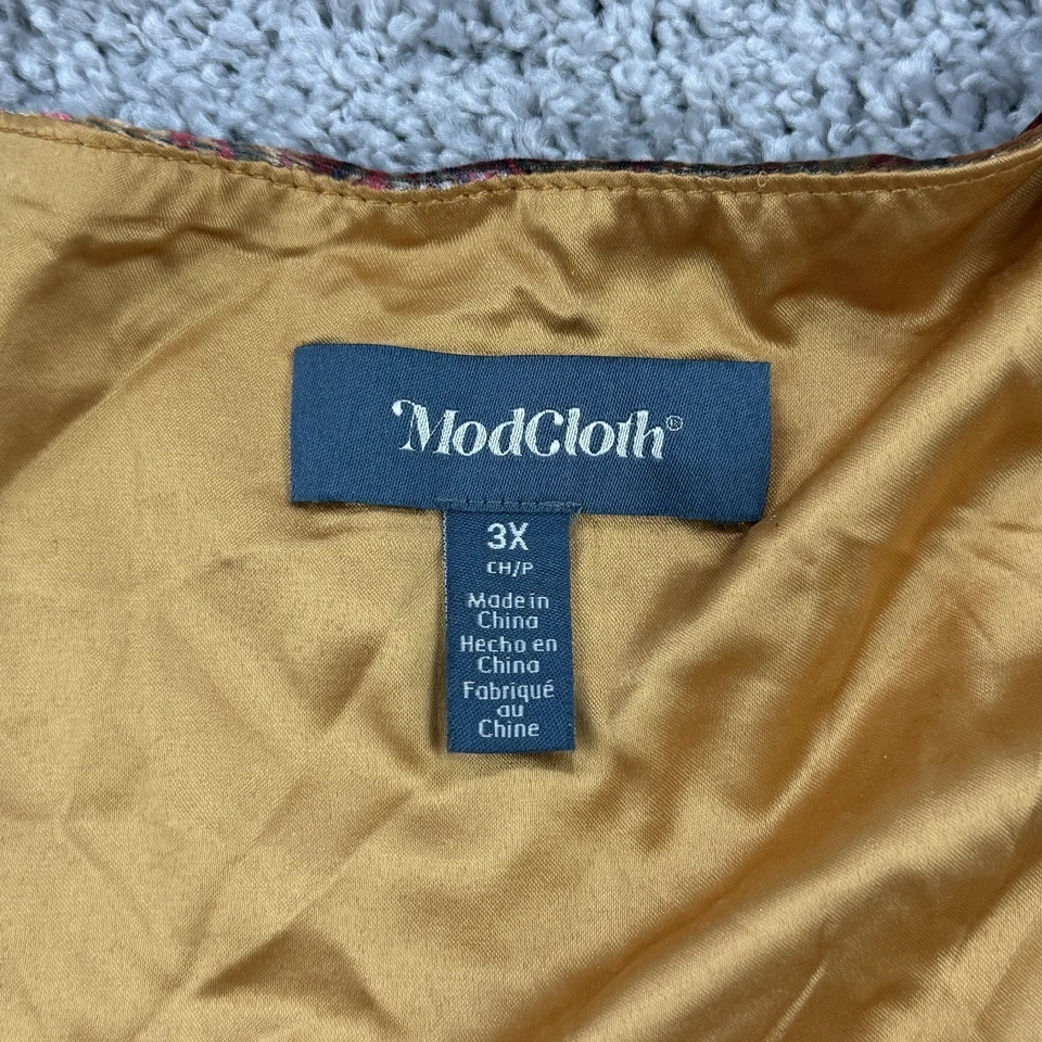 Vestido de terciopelo ModCloth para mujer 3X floral caprichoso elástico cómodo evento de vacaciones Foto 2 de 4