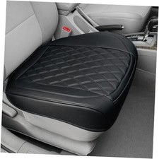 1 Pack Leather Front Car Seat Cover Bottom Car Seat, Anti-Slip and black-1pcs