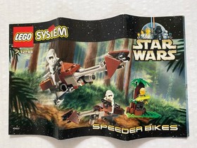 vintage LEGO Star Wars 7128 SPEEDER BIKES Complete 1999 Endor Luke minifigure
