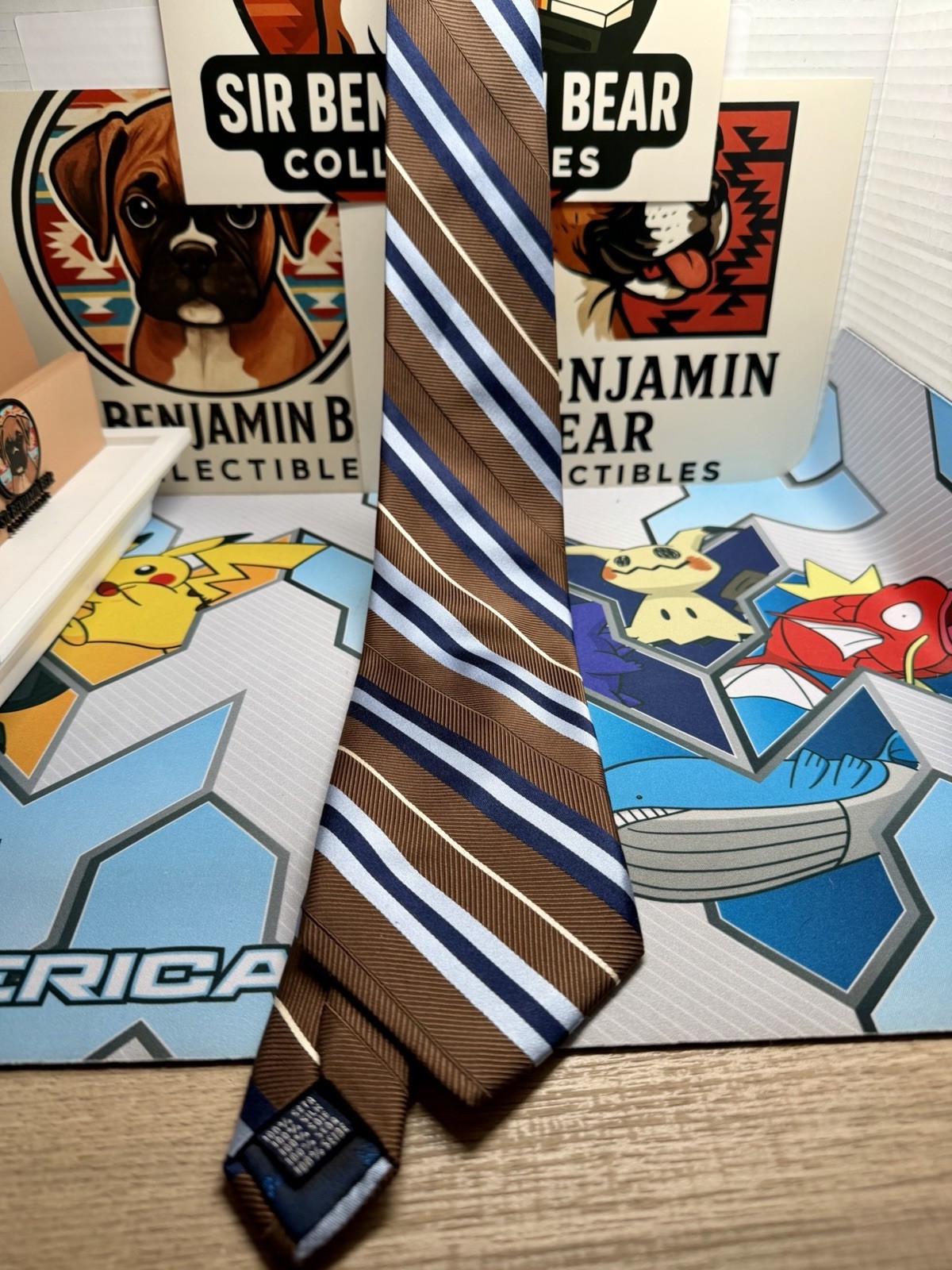 MEETING STREET Men's 100% Silk Hand Made STRIPED Men’s Tie 60 X 3.5 Handmade