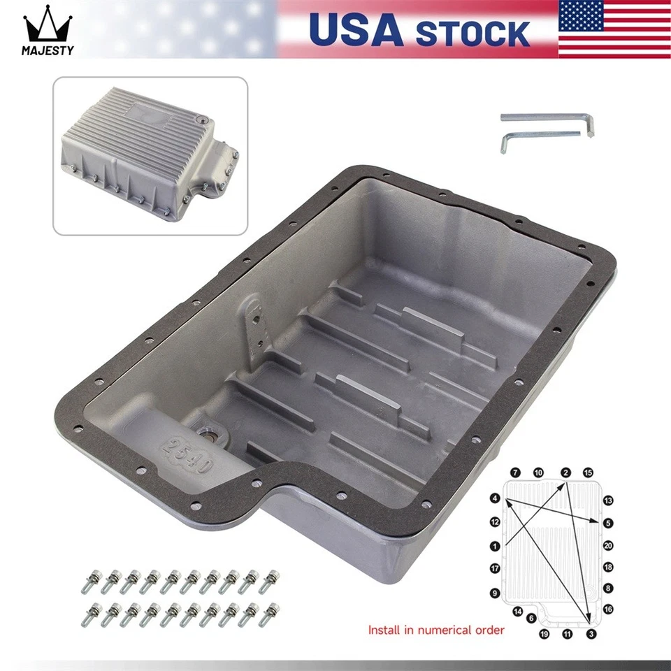 Heavy Duty 5R110 Transmission Deep Pan For Ford 6.0/6.4L F250/F350 03-10 Silver Foto 3 de 4