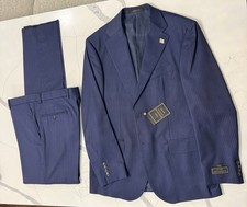 MADE IN USA 40R/34W LUXURY ITALIAN FABRIC - Jos. A. Bank Reserve- BLUE STRIPES