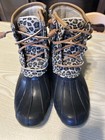 Sperry Kid's Girl's Port Duck Rain Boot Tan Leopard size 3M — photo 1