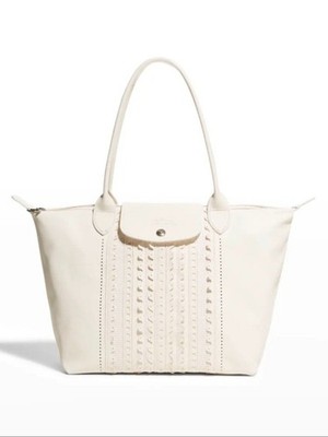 Longchamp Le Pliage Lace Cutout Small Tote Bag Ivory | eBay