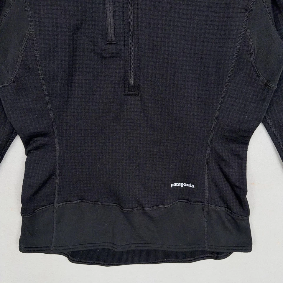 Suéter Patagonia R1 para mujer mediano negro Polartec polar cuarto cremallera Foto 3 de 4