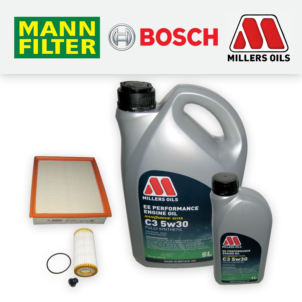 SERVICE KIT for AUDI A1 1.8 TFSI OIL AIR FILTER with EE 5w30 OIL (2015-2018)