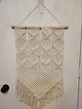 Macrame Wall Hanging Handmade Boho Ivory