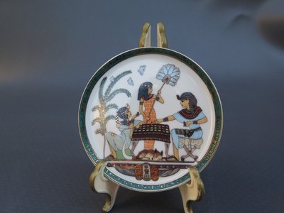 T. Limoges Sammelteller Teller Egypt Air Fine Royal Porzellan Goldrand 10 cm Ø