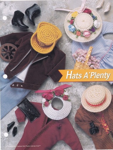 Plastic Canvas HATS A'PLENTY Fashion Doll PATTERN