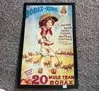 Vintage Original Borax is King 20 Mule Team Soap Tin Sign 18" X 11.5"