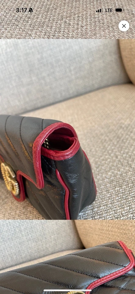 Mini bolsa tiracolo de couro Gucci Marmont - Imagem 4 de 4