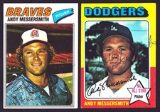 1975 1977 TOPPS ANDY MESSERSMITH AUTOGRAPH SIGNED AUTO DODGERS BRAVES LOT 2