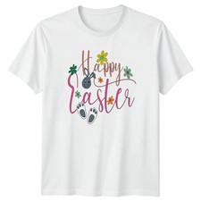 Frohe Ostern Damen T-Shirt Hase Kaninchen Blume Ostern Urlaub