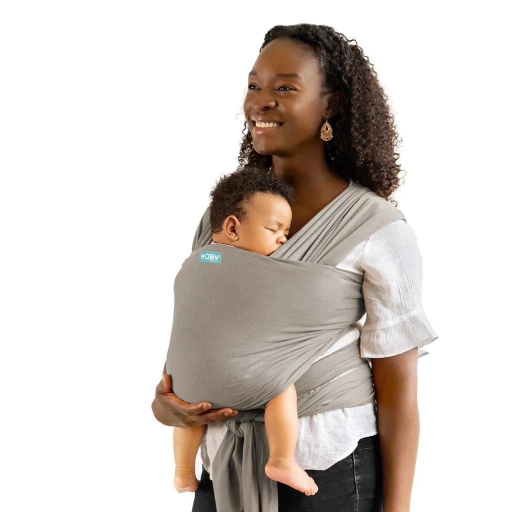 Moby Wrap Classic Baby Carrier Infant Sling - Gray Stretch Cotton -One Size