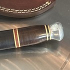 Vintage Stacked Leather Handle Hoffritz Hunting Fixed Blade Knife Germany NY — photo 2