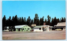WEST YELLOWSTONE, MT Montana~ MAC'S GAS STATION & Motel c1950s Roadside Postcard
