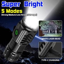 1000000 Lumens Super Bright Tactical Military LED Flashlight Rechargeable Light