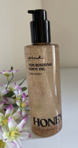 Victoria's Secret PINK HONEY OIL NOURISHING Body Oil with Pure Honey 8oz Ne🦋 - Afbeelding 1 van 3