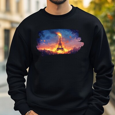 Eiffel Tower On Fire Sweatshirt Cosy And Perfect For Any Occasion Sbis4XL