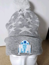 Star Wars BB-8 Beanie Hat Cap Gray Stars Pompom Movie Winter One Size