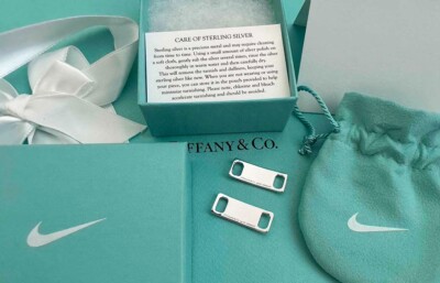 NIKE X TIFFANY Air Force 1 DUBRAE n Sterling Silver Set of 2 LIM