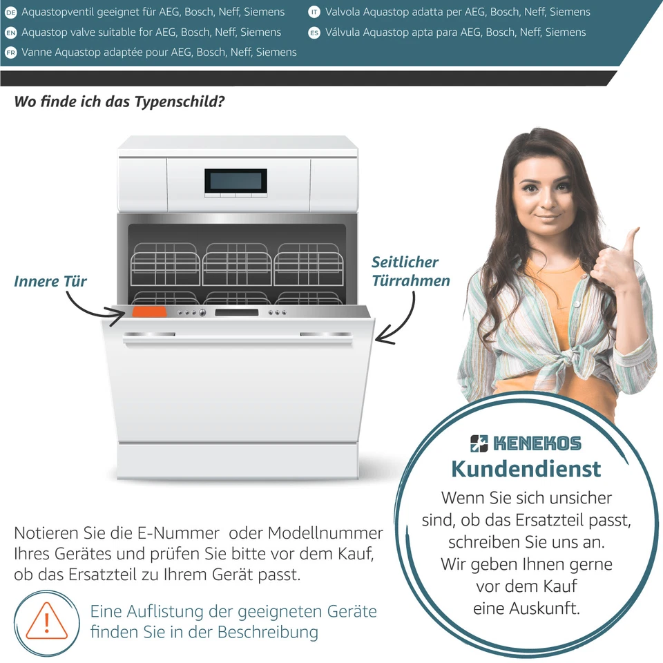 Ventil Aquastop Magnetventil Bitron Typ 902 wie Siemens 00263789 Geschirrspüler - Bild 4 von 4
