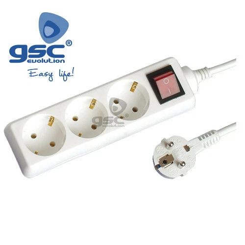 Base multiple 3T + Int. (3x1.5mm) 5M Blanca - Imagen 1 de 1