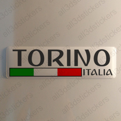Turin Italien Aufkleber Sticker Flagge 120x30mm 3D Harz Harz Auto