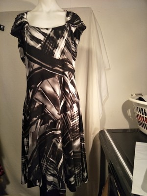 Liz Jordan Ladies Stretch Dress in a Multi-coloured Abstract Print Size L - NWOT | eBay