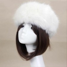 Women's Winter Russian Fluffy Faux Fur Headband Hat Thick Ear Warm Snow Ski Cap