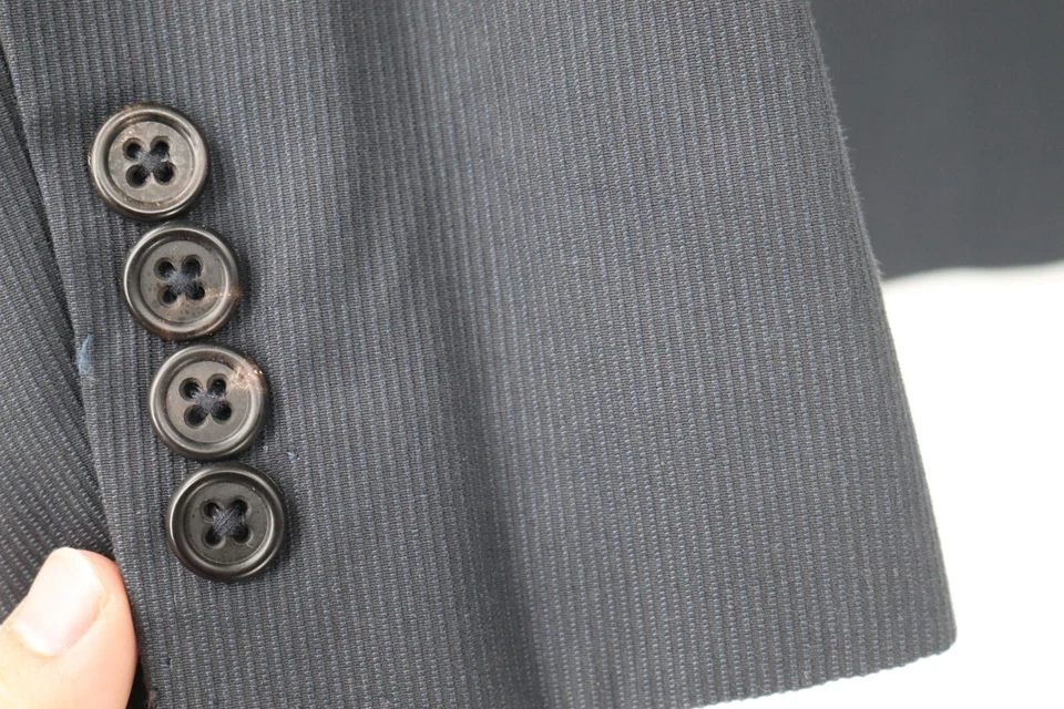 MARC JACOBS Sport Coat Mens 38 Two Button Blue gray Cotton Pinstripe Blazer - Image 3 of 4