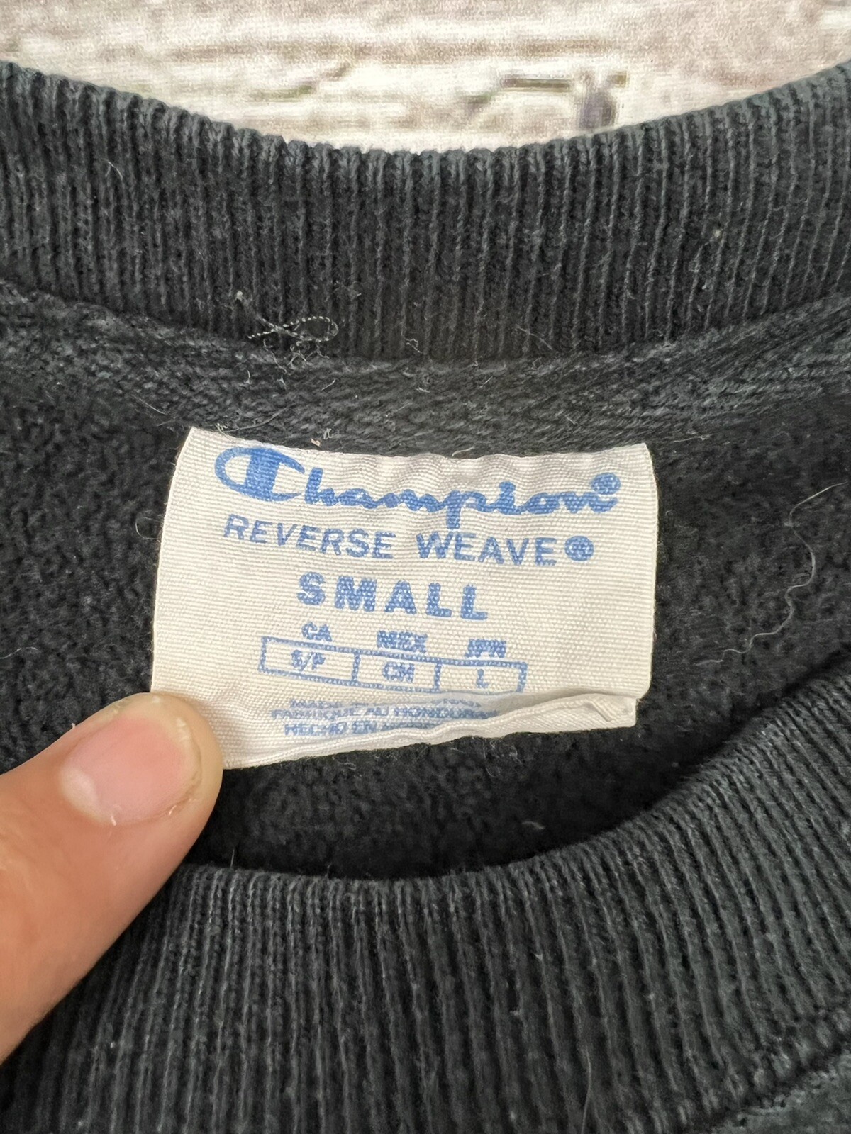 Champion Reverse Weave Black Script Spell Out Pul… - image 3