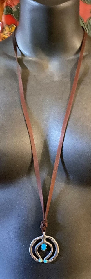 Collar Naja contemporáneo turquesa antigua por artista de Sundance ¡CASI DESAPARECIDO!! Foto 4 de 4
