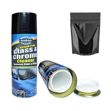 Glass & Chrome Diversion Safe Stash Can Screw Lock Hidden Compartment