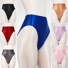 Mens Womens Shiny Satin Silky Knickers Stretch Briefs Wetlook Underwear Panties