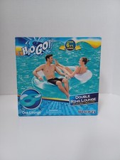 NEW  H2O Go Double Ring Lounge Float 6 Feet Long with Head Rest Blue