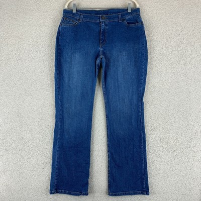 PBX Basics Bootcut Mid Rise Jeans Women's Size 14 Blue Cotton Blend Dark Wash