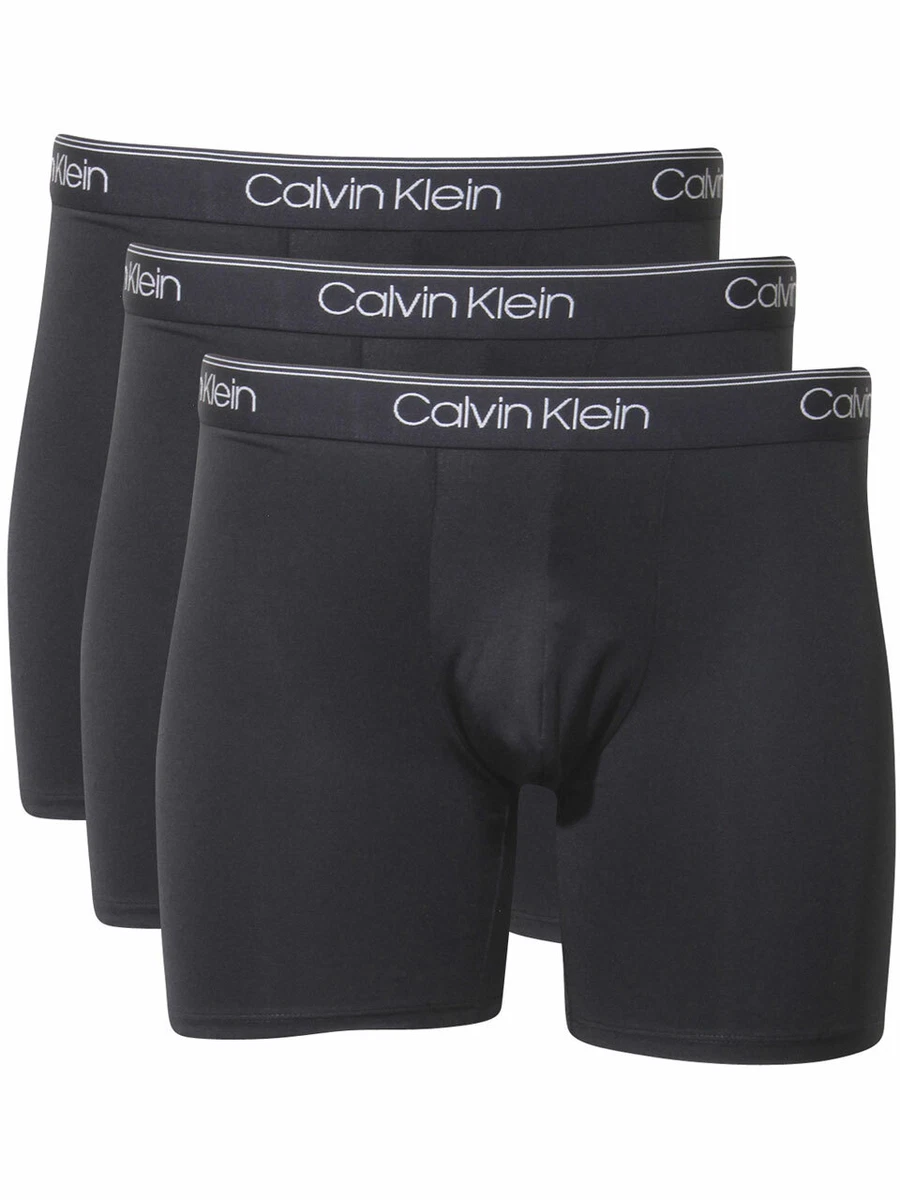 Calvin Klein Men's Boxer Briefs Underwear Microfiber 3-Pairs Black