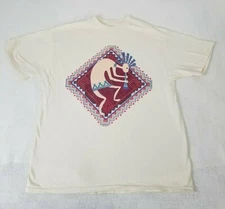 VTG Hanes Beefy Men's White Southwest Native American Graphic T-Shirt Size Large