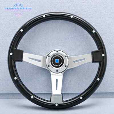 350mm 14Inch Auto Classic Sport Steering Wheel Universal JDM Racing ABS Black