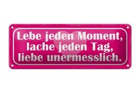 Blechschild Spruch 27X10Cm Lebe Jeden Moment Lache Liebe Deko Schild Tin Sign