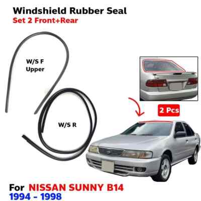 Front &Rear Windshield Moulding Rubber For 1994-98 Nissan Sunny
