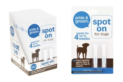 Pride & Groom Flea and Tick Drops - Spot On Treatment for Dogs