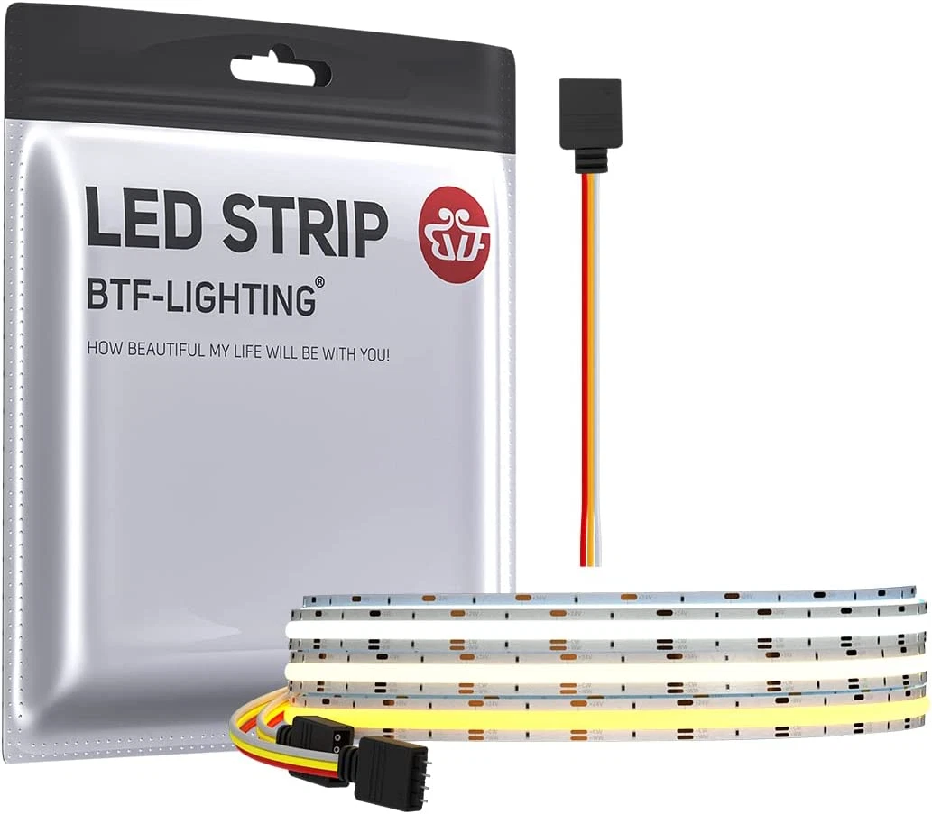BTF LIGHTING FCOB COB CCT Flexible High Density LED Strip 3.2FT