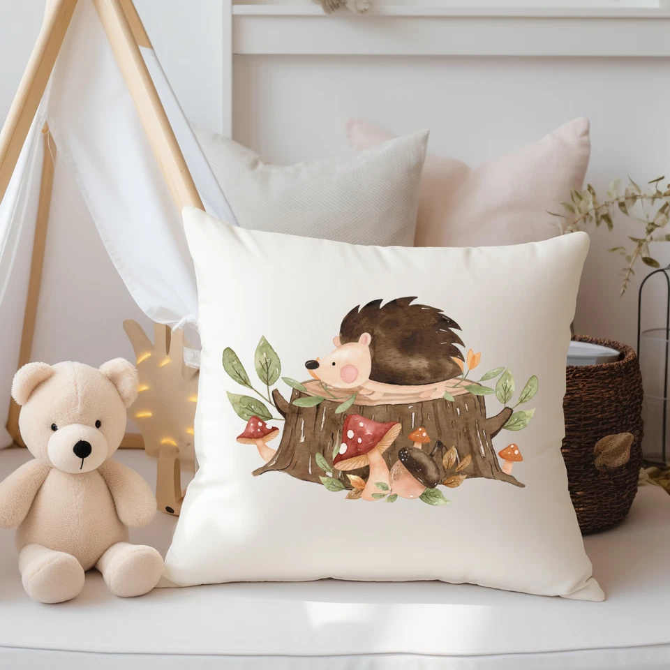 Decorative throw pillow cover, 16x16, Baby Hedgehog, neutral, Baby Shower, Mom - Image 2 of 4