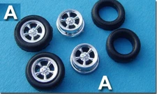 Vincent Wheels (A)(A) AMERICAN RACING W/TIRES FOR TJET SLOT CARS