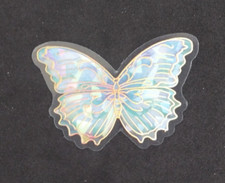 Bright Colorful Blue Butterfly Transparent Sticker 1.5" x 2.25" V