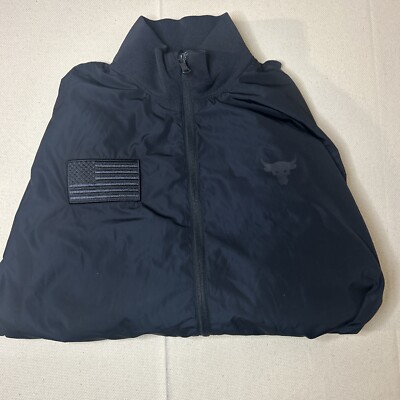 RARE! 2020 Under Armour Project Rock Freedom Veteran's Day Men's L Bomber Jacket