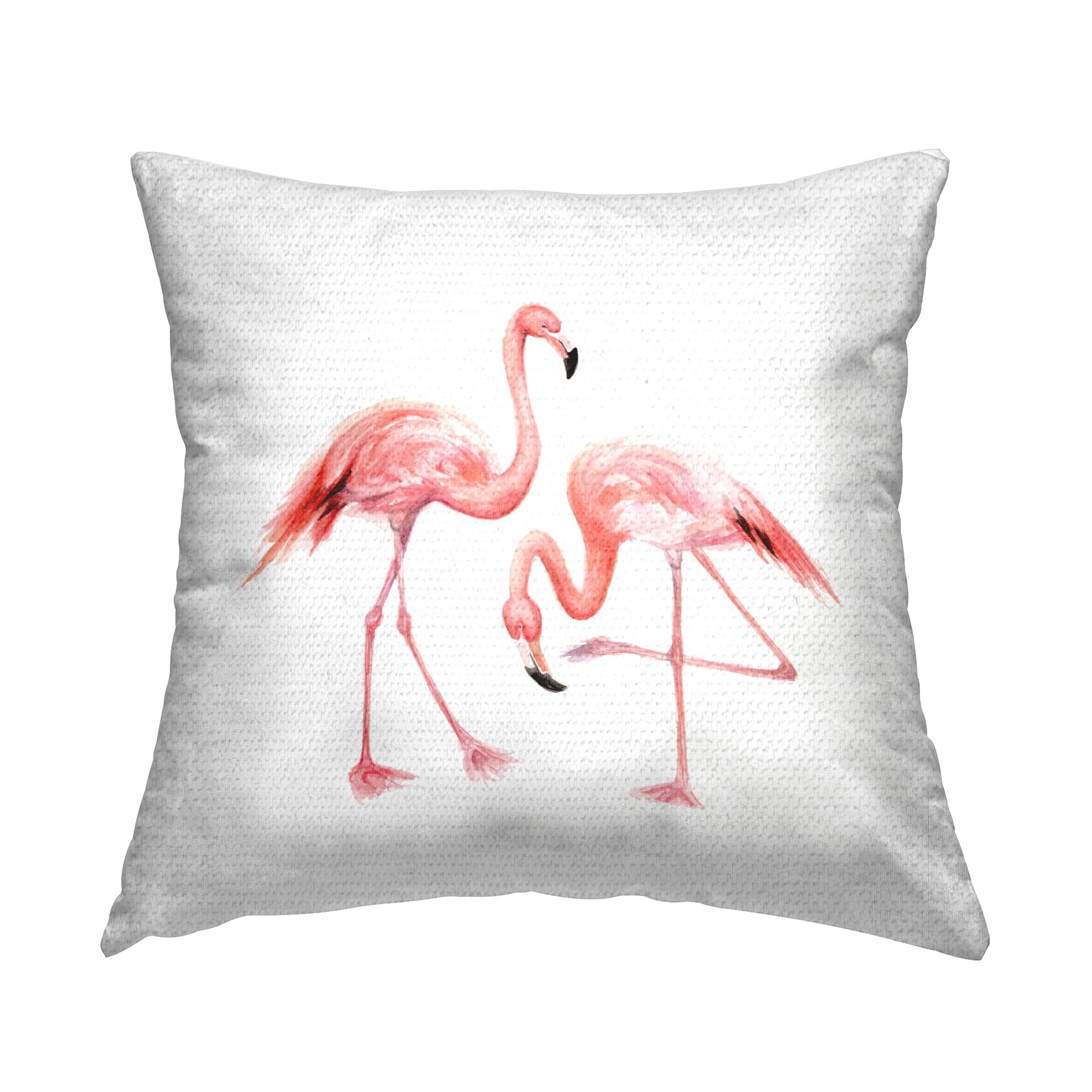 Watercolor Flamingo Pair Nursery Pillow for Kids Outdoor Decor 18 Inch